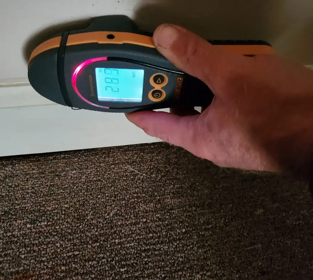 Moisture detection at baseboard during Mold Inspection & Testing in Phoenixville